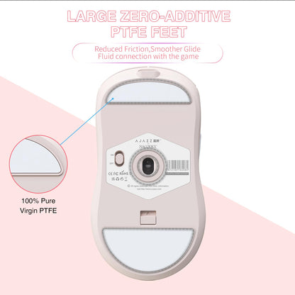 AJAZZ AJ199 Wireless Gaming Mouse,59G Ultra Lightwieght-Huanuo Micro Switch-26K PAW3395 Sensor-40Hrs Battery Life-2.4G/USB-C Mouse Gaming -Wireless Computer Mouse 6 Programmable Buttons,100% PTFE Feet