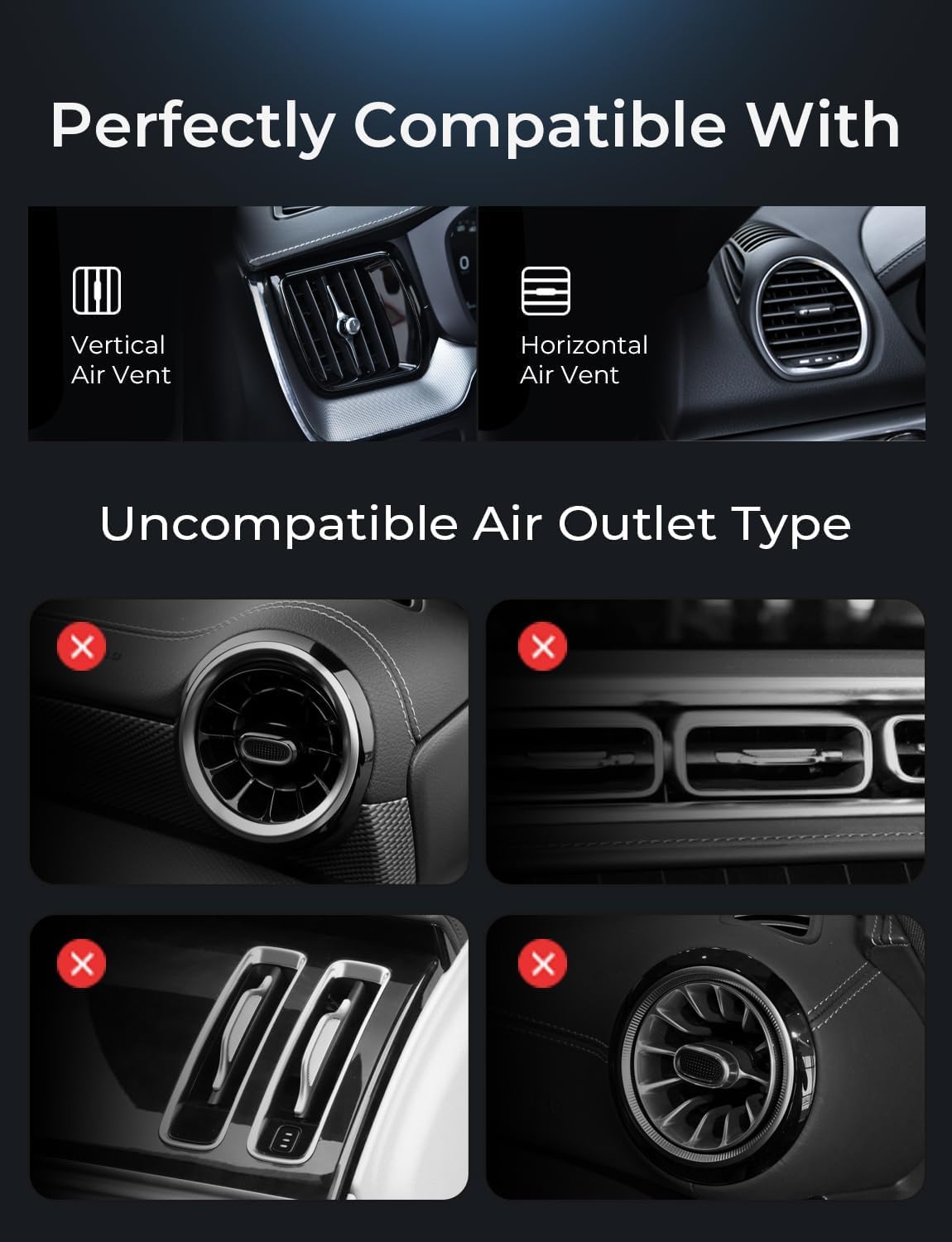 LISEN for 15W MagSafe Car Mount Charger,Magnetic Wireless Car Charger for iPhone 17 Pro Max Accessories,Magnetic Phone Holder for iPhone 17 Air Pro Max Plus 16 15 14 13 12,Samsung S25/24 with MagSafe