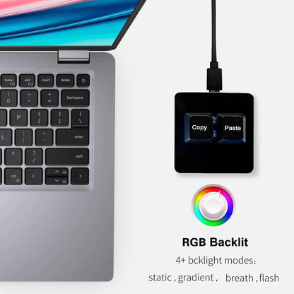 BTXETUEL Copy and Paste 2-Key Keyboard SAYO OSU Keypad Hotswap One Handed Mechanical Gaming Keyboard Cherry Switch RGB Backlit Mini USB Keypad for macros or Rhythm Games