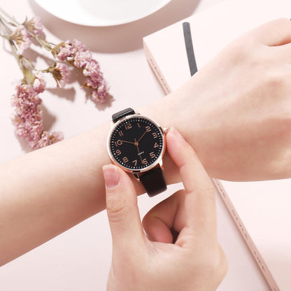 TWOPTION Women's Dainty Analog Leather Dress Watch for Small Wrists, Ladies Waterproof Watches for Women, Reloj para Mujer (Black-23#)