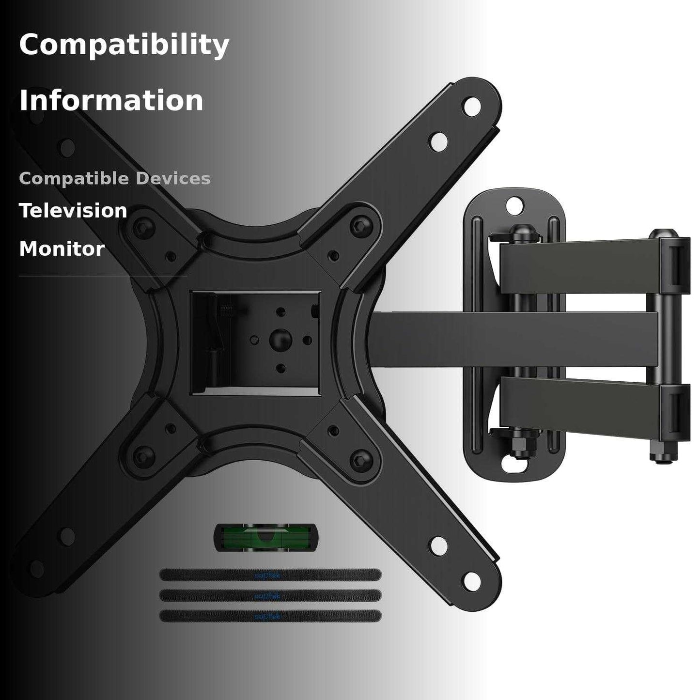 Suptek Full Motion TV Monitor Wall Mount for Most 13-42 Inch LED LCD Flat Curved Screen TVs & Monitors, Articulating Arms Swivel Tilt Extension Rotation, Max VESA 200x200mm up to 44lbs, MA1345