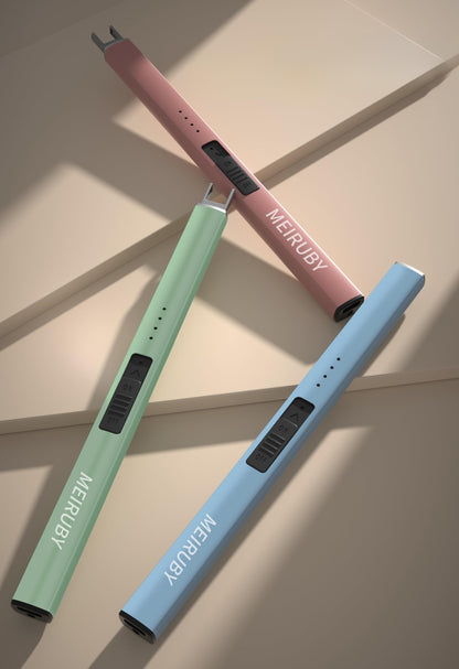 MEIRUBY Electric Candle Lighter, Christmas Stocking Stuffers Gifts for Women Mom Men Wife Sister, USB Arc Rechargeable Windproof Long Lighter for Candle BBQ Housewarming Birthday Gifts Idals