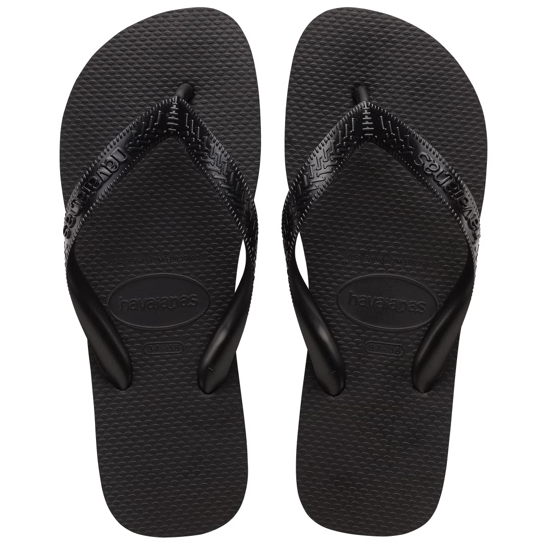 Havaianas Top Flip Flops for Women - Summer Style Sandals - Black, 7-8