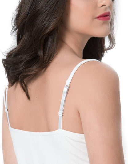 Ibeauti Womens Camisoles Tops with Built in Padded Bra Basic Breathable Tank Top (M, White)