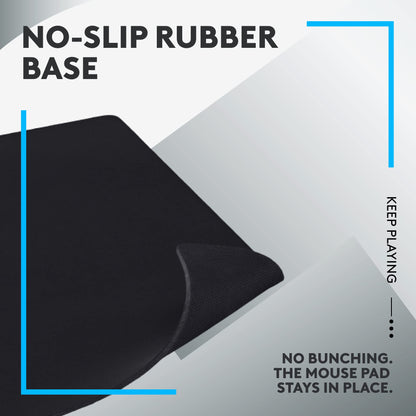 Logitech G840 XL Cloth Gaming Mouse Pad - 0.12 in Thin, Stable Rubber Base, Performance-Tuned Surface - Black