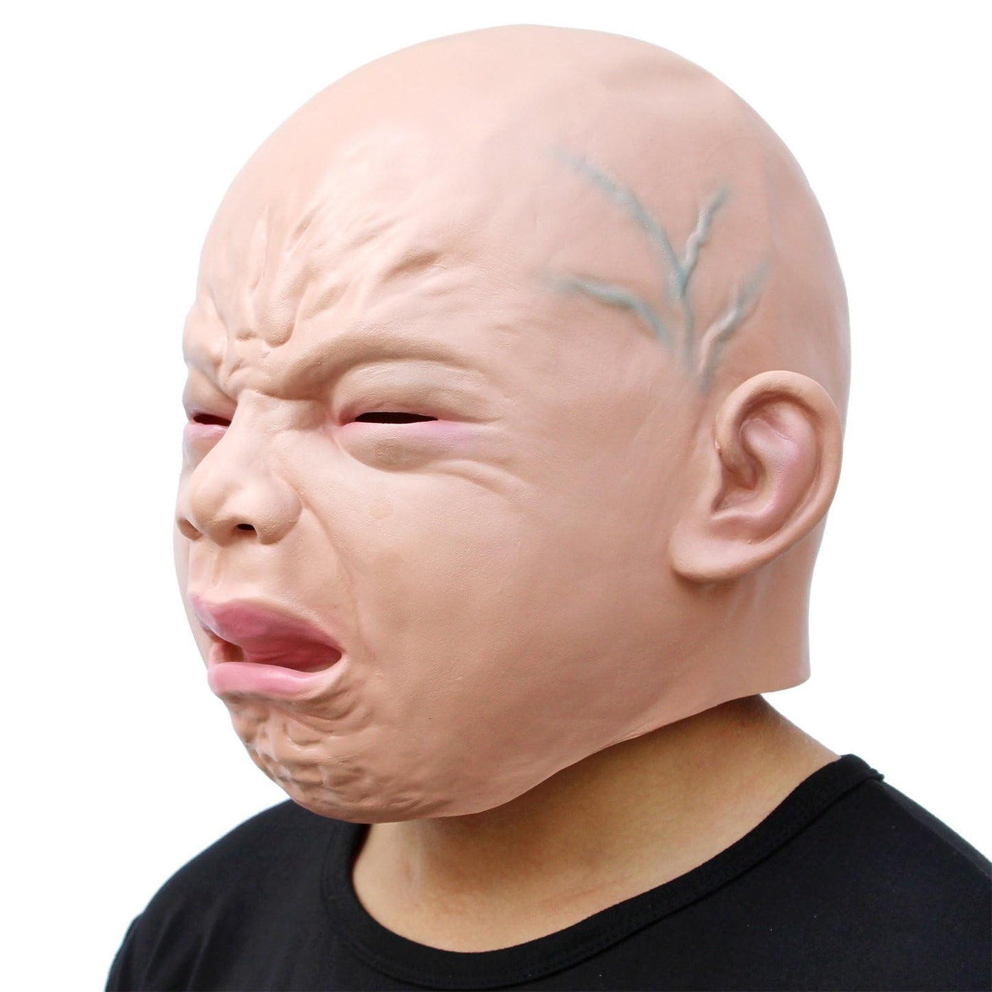 CreepyParty Releastic Human Mask Novelty Halloween Costume Party Latex Head Masks (crying)