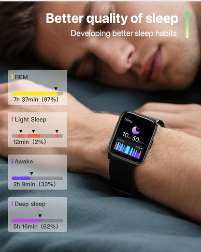 DIVElink Smart Watches for Men Women - 1.83" HD 2025 Fitness Tracker with 100 Sports Modes, Heart Rate/Sleep Monitor, IP68 Waterproof, Bluetooth Call & Music Control for iPhone/Android