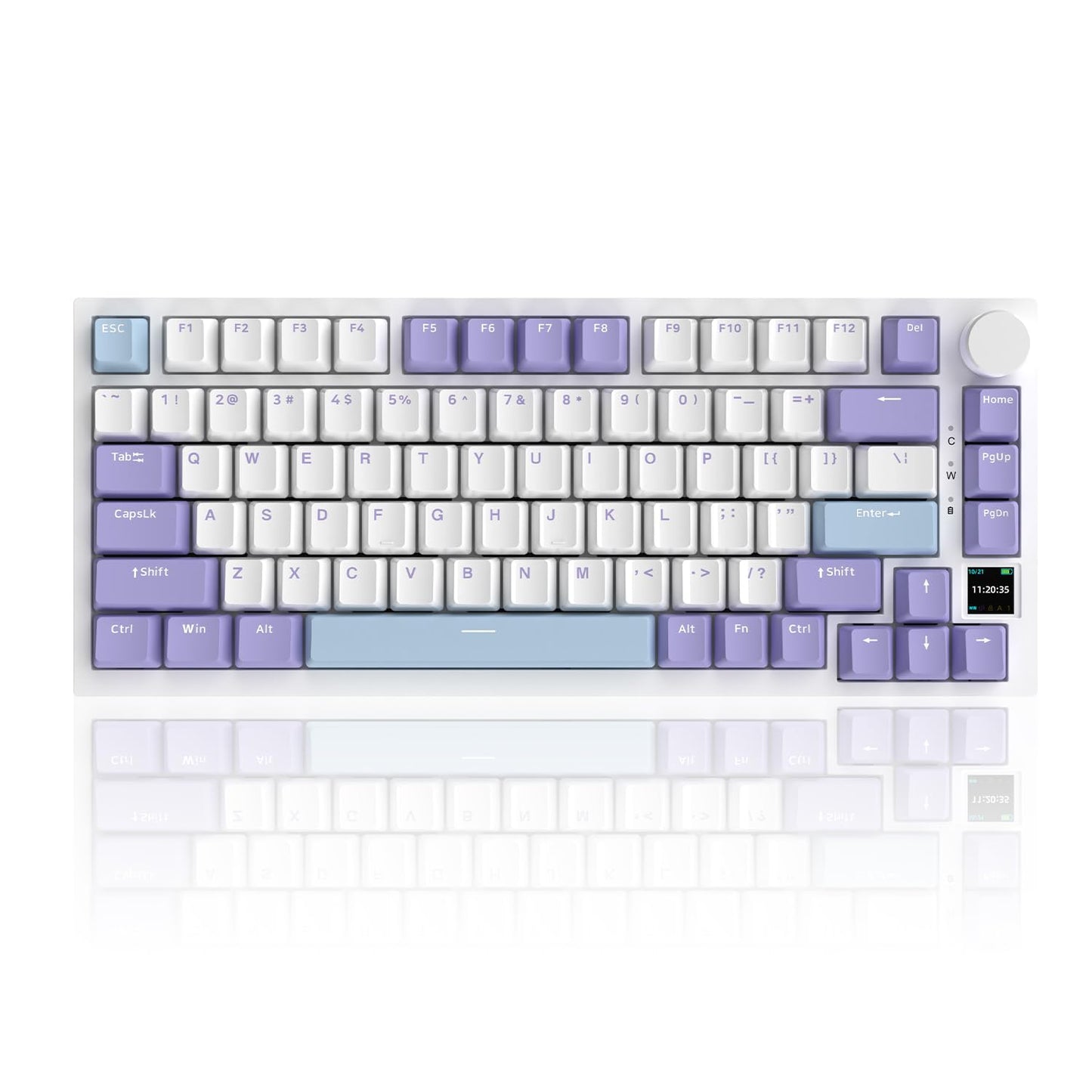 AJAZZ AJ AK820PRO 75% Gasket Mechanical Keyboard with TFT Screen - Five Layer Padding - 4000mAh Battery - South Facing LED - Bluetooth/2.4GHZ/Wired Hot Swap RGB Keyboard, Gift Switch