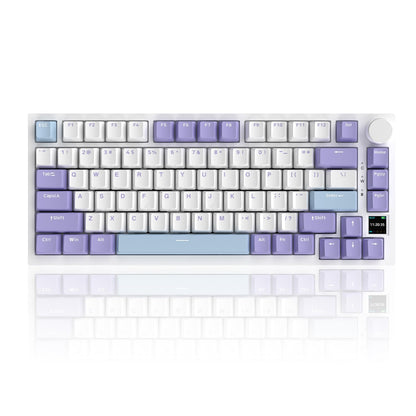 AJAZZ AJ AK820PRO 75% Gasket Mechanical Keyboard with TFT Screen - Five Layer Padding - 4000mAh Battery - South Facing LED - Bluetooth/2.4GHZ/Wired Hot Swap RGB Keyboard, Gift Switch