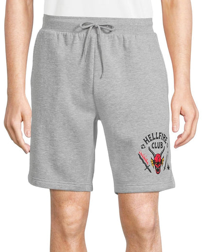 Mad Engine Stranger Things Men's Hellfire Club Logo Design Adult Casual Lounge Shorts (X-Large)