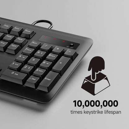 Redragon BK7366 Wired Keyboard,Multimedia USB Quiet Computer Keyboard,Silent Keyboard with Large Number Pad,Spill-Resistant,Anti-Wear Letters,Full Size for Laptop,Desktop