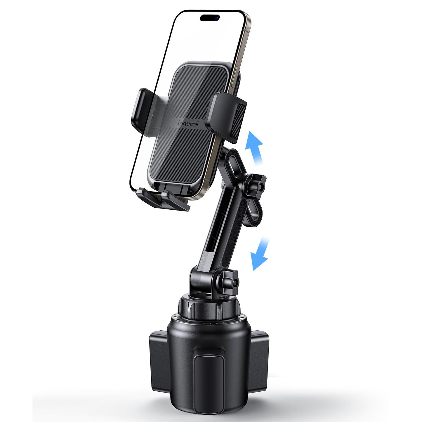 Lamicall Cup Phone Holders for Your Car - [Thick Cases Friendly] Universal Adjustable Cell Phone Car Mount for Truck Golf Cart iPhone 17 16 Galaxy S25 Ultra and All 4"-7" Smartphones