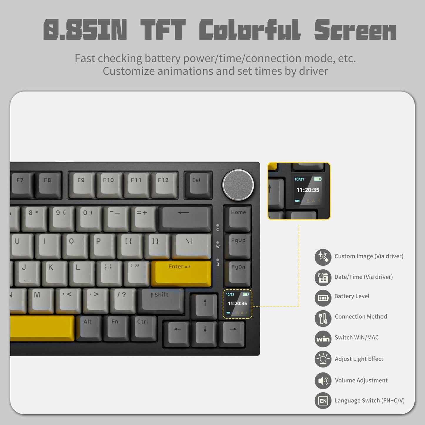 AJAZZ Gaming Keyboard (AK820PRO Grey)