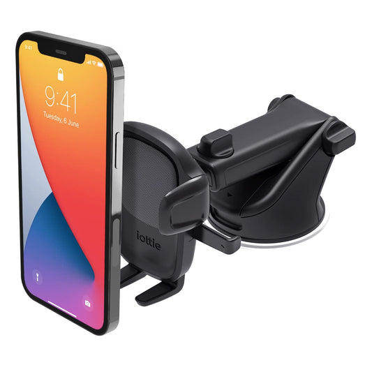 iOttie Easy One Touch Signature Dashboard & Windshield Universal Car Mount Phone Holder Desk Stand with Suction Cup Base and Telescopic Arm for iPhone, Samsung, Google, More Smartphones