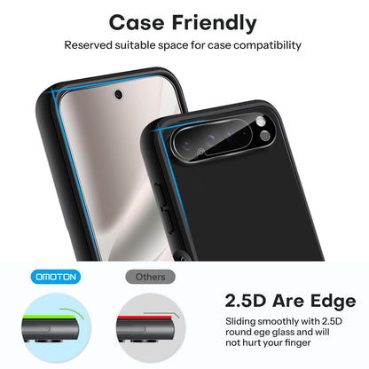 OMOTON 3+2 Pack for Google Pixel 10 Pro Screen Protector 6.3 inch, 3 Pack Tempered Glass Screen Protector&2 Pack Camera Lens Protector with Alignment Framework, Case Friendly(Not for 10/10 Pro XL)
