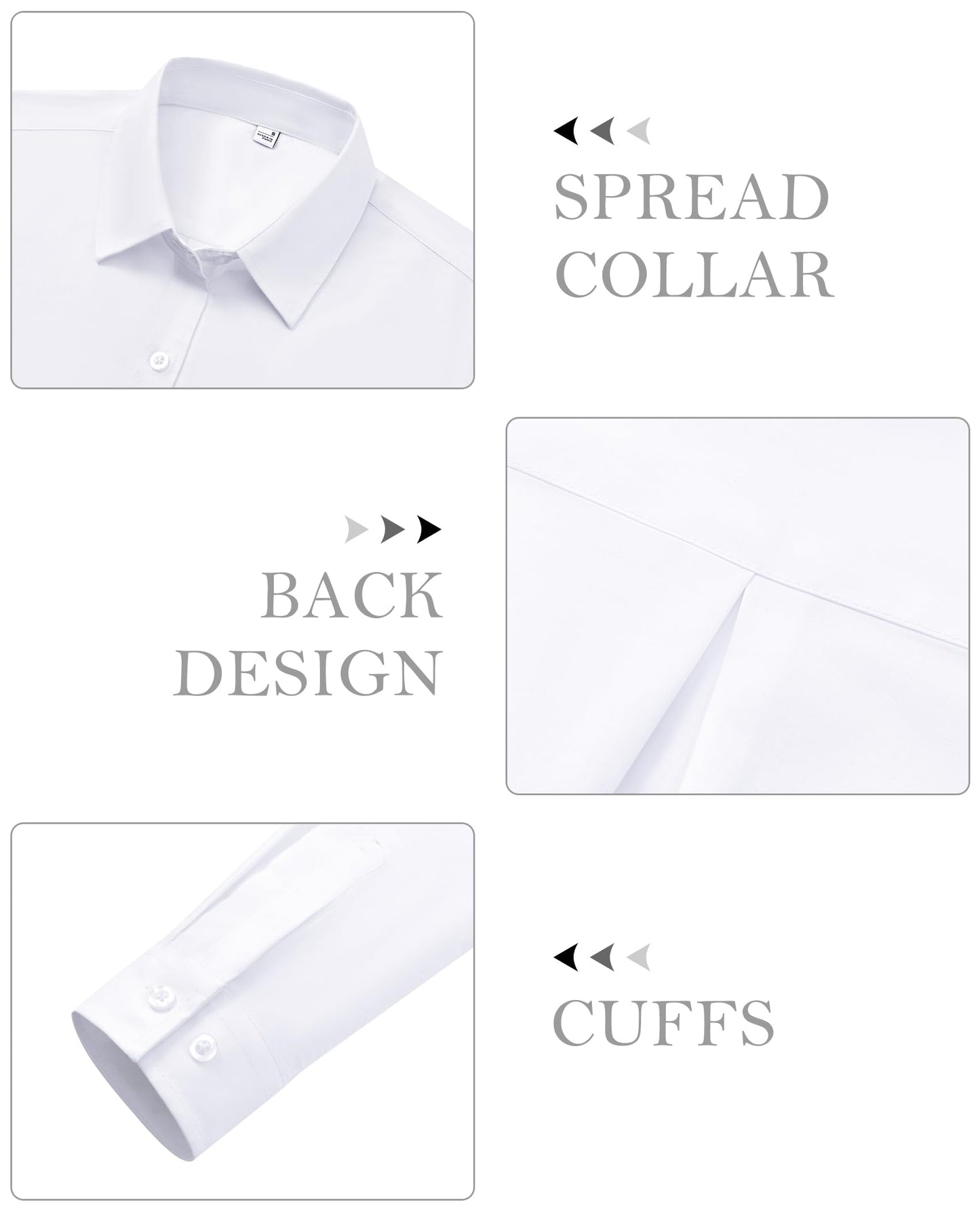 siliteelon Button Down Shirts for Women Dress Shirt Cotton Long Sleeve Collared Shirt Business Work Office Blouse Top White