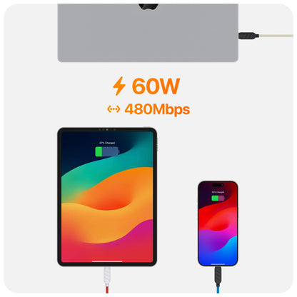 UPPERCASE Designs Premium Braided USB-C to USB-C Cable, Fast 60W Charging, Compatible with iPhone 15 16 iPad MacBook Carplay, 2 Pack, Red/White, 1m (3.3 Ft)