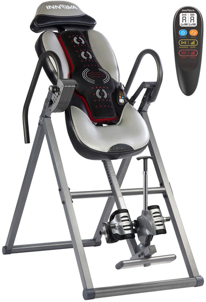 INNOVA HEALTH AND FITNESS ITM5900 Advanced Heat and Massage Inversion Table, Gray/Black