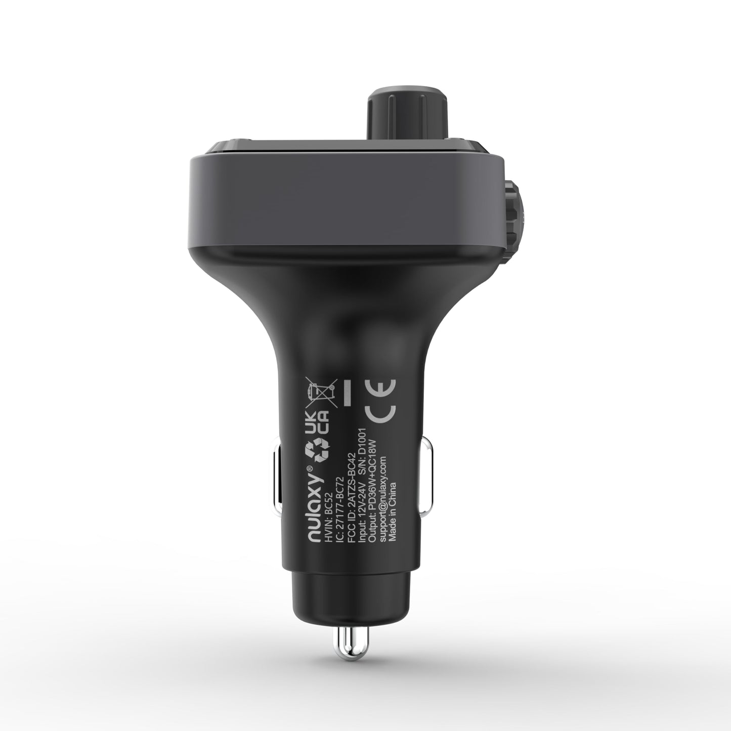 Nulaxy 54W Bluetooth 5.3 Car Adapter Charger 4-Port Fast Charging [PD36W & QC3.0 18W], Wireless Radio FM Transmitter with Deep Bass Player, 5 Colors LED Backlit, Hands-Free Calling, Support USB Drive