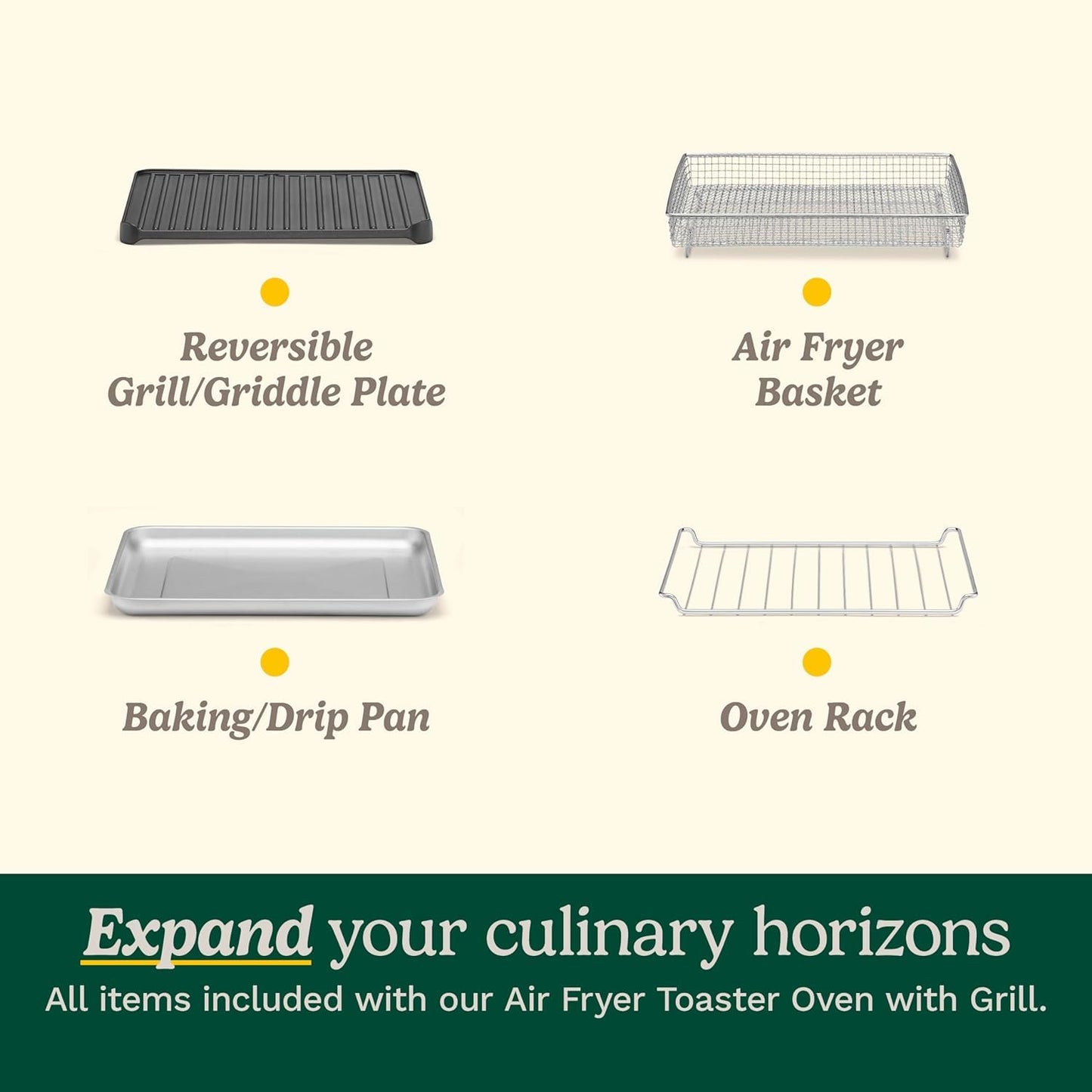 Cuisinart Air Fryer Toaster Oven with Grill, 1800W 8-1 Air Fryer Oven with Bake, Convection Bake, Grill, Broil and Warm Options, Large Capacity, 60-Minute Timer, TOA-70NAS, Stainless Steel