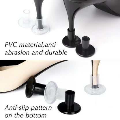 High Heel Protectors, 8 Pairs Heel Stoppers & Heel Repair Caps - 4 Sizes Shoe Heel Cover for Women Perfect for Weddings, Grass, Gravel, Wetlands(XS,S,M,L), Black, 8 Pair (Pack of 1)