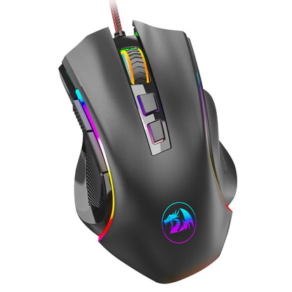 Redragon M602 Gaming Mouse, Ergonomic RGB Gaming Mouse Wired with 7200 Adjustable DPI, 9 Programmable Buttons, Professional Software for Gamer Office [Black]