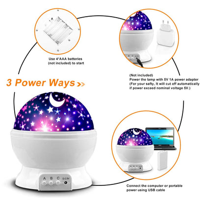 MOKOQI Star Projector Night Lights for Kids, Fun Gifts for 1-4-6-14 Year Old Girl and Boy, Projection Lamp for Kids Bedroom Ceiling, Stars and Moon for Child Asleep Peacefully (White)