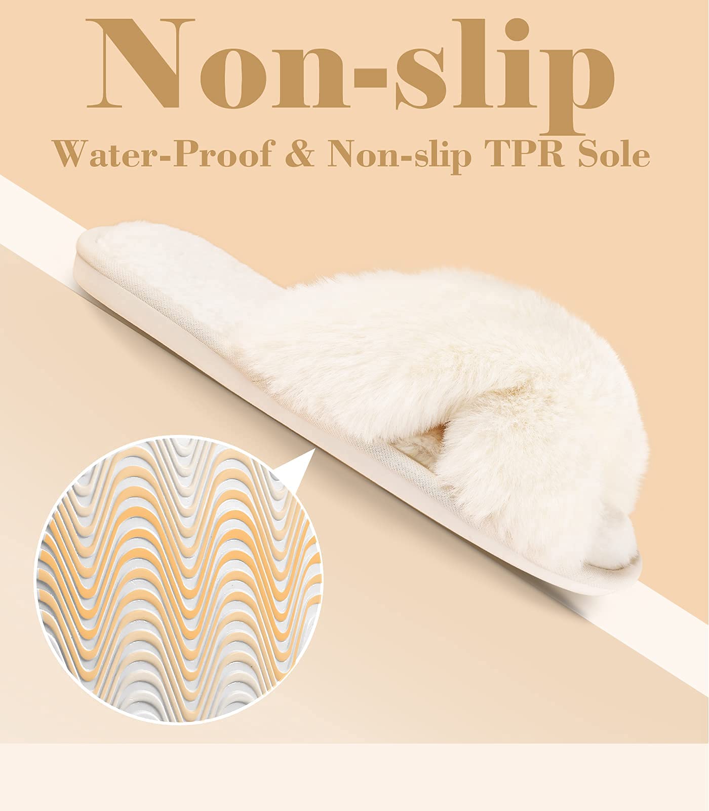 Ankis Womens Fuzzy Memory Foam Slippers Cross Band Cozy Plush Home Slippers Fluffy Furry Open Toe House Shoes Indoor Outdoor Slide Slipper