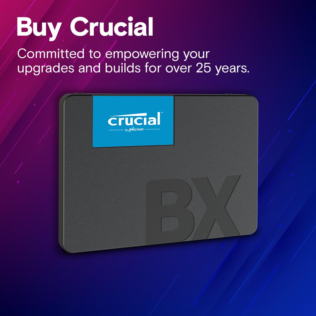 Crucial BX500 1TB 3D NAND SATA 2.5-Inch Internal SSD, up to 540MB/s - CT1000BX500SSD1, Solid State Drive