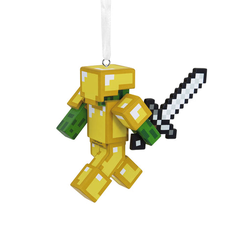 Hallmark Minecraft Zombie with Sword and Armor Christmas Ornament, Resin