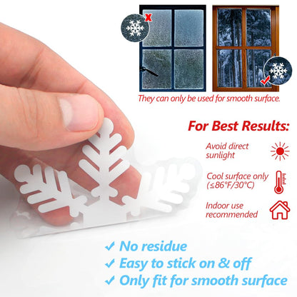 LUDILO 135Pcs Christmas Window Clings Snowflakes Window Decals Static Window Stickers for Christmas Decorations Windows Décor Ornaments Xmas Party Supplies Thanksgiving Party Décor