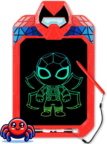 Fullware LCD Writing Tablet for Kids 10 Inch Spider Hero for Toddler 3 4 5 6 7 8 - Paint, Doodle Board, Drawing Pad - Travel Toys, Road Trip Car Activities, Birthday Christmas Gift Boys & Man