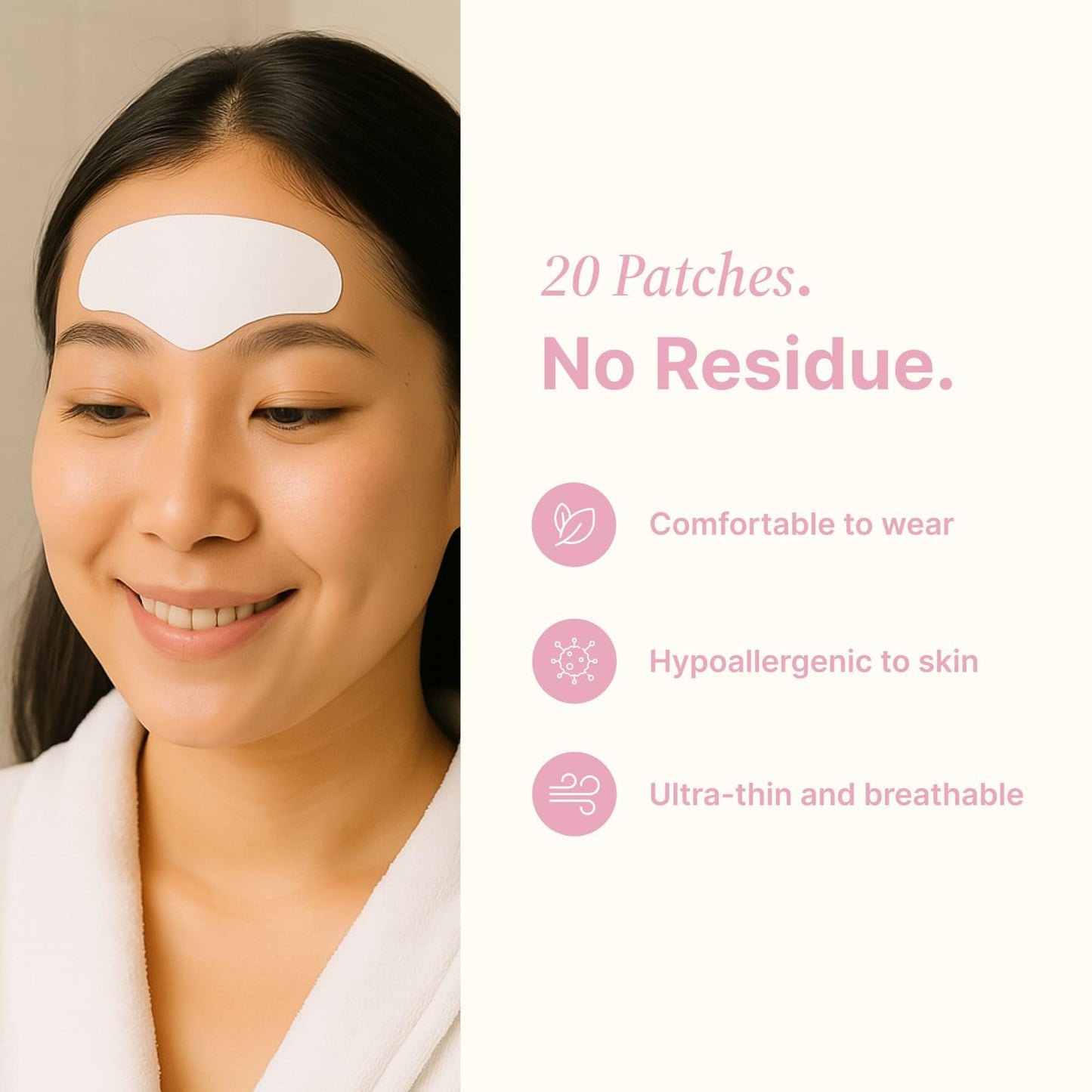 Forehead Wrinkle Patches | Anti-Wrinkle Facial Patches for Fine Lines | Overnight Wrinkle Filler & Deep Line Treatment | Disposable Face Tape for a Youthful, Firmer, and Smoother Appearance | 20 Count