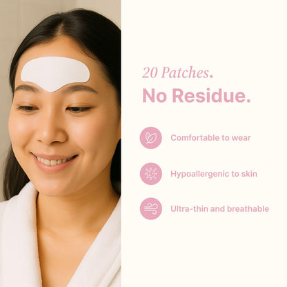 Forehead Wrinkle Patches | Anti-Wrinkle Facial Patches for Fine Lines | Overnight Wrinkle Filler & Deep Line Treatment | Disposable Face Tape for a Youthful, Firmer, and Smoother Appearance | 20 Count