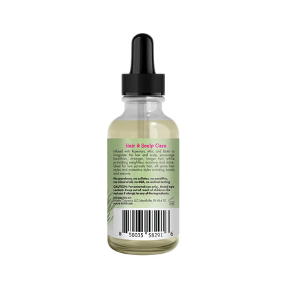 Mielle Organics Rosemary & Mint Light Hair Oil, Split Ends & Dry Scalp Treatment - Infused with Biotin & Essential Oils for Strengthening, Soothing, Moisturizing & Encouraging Longer Hair (2 Oz)