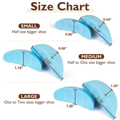 Dr.Foot Shoe Filler Inserts for Loose Shoe, Toe Filler Cushion Inserts for Shoe Too Big, Big Shoe Fillers Make Shoes Fit for Casual Sports High Heels Boots (Medium: Half to One Size Bigger, Blue)