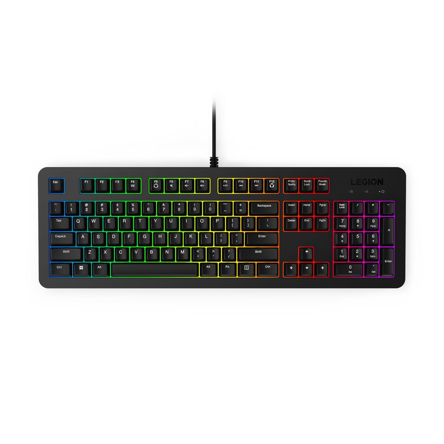 Lenovo Legion K310 RGB Wired Gaming Keyboard - Ultra-Fast Reaction Time with Tactile Keys, Quiet Key Membrane Switches, Silent Operation, RGB Illumination - Water Resistant & Compact Design