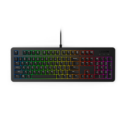 Lenovo Legion K310 RGB Wired Gaming Keyboard - Ultra-Fast Reaction Time with Tactile Keys, Quiet Key Membrane Switches, Silent Operation, RGB Illumination - Water Resistant & Compact Design