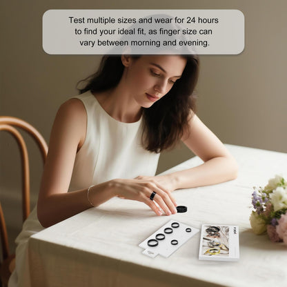 POBOVi Smart Ring for Men/Women – Fitness Tracker with Sleep, HRV, Heart Rate, Blood Oxygen – IP68 Waterproof, No Subscription, iOS & Android – Sizing Kit for Accurate Fit (Includes Ring Sizer Only)