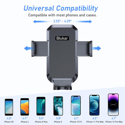 Blukar Car Phone Holder Mount, Super Stable Air Vent Cell Phone Car Mount with 2025 Metal Hook Clip, 360° Rotation,One Button Release for iPhone, Galaxy, Google, and All Other Smartphones