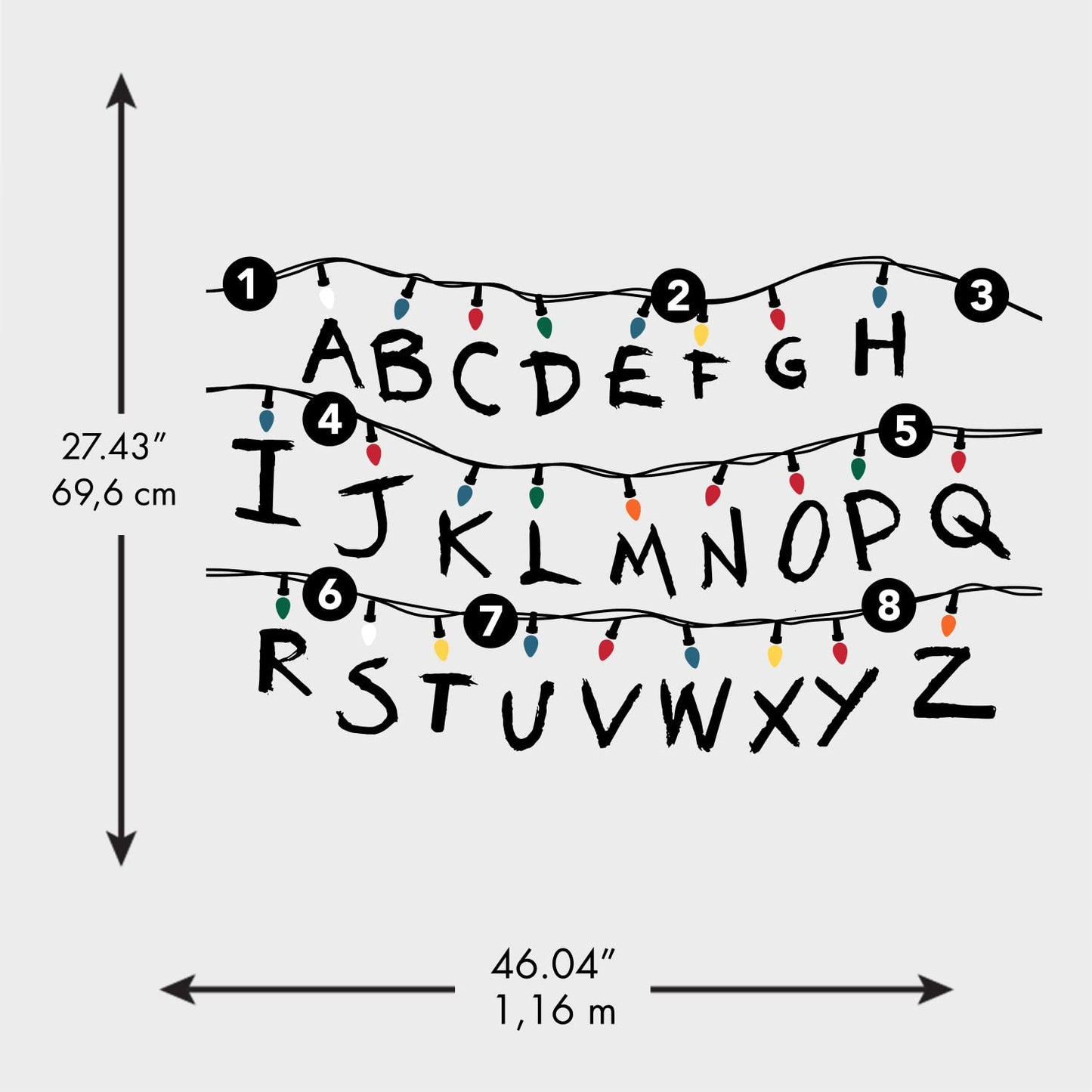 RoomMates RMK5240GM Netflix Stranger Things Christmas Light Peel and Stick Giant Wall Decals with Alphabet