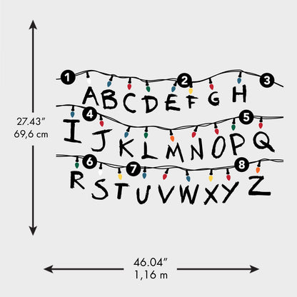 RoomMates RMK5240GM Netflix Stranger Things Christmas Light Peel and Stick Giant Wall Decals with Alphabet