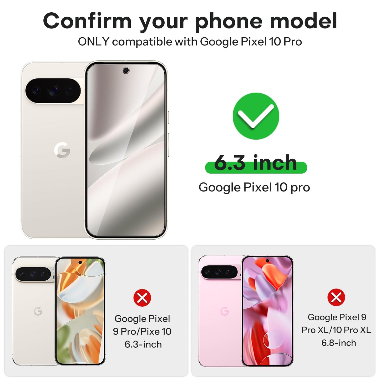 OMOTON 3+2 Pack for Google Pixel 10 Pro Screen Protector 6.3 inch, 3 Pack Tempered Glass Screen Protector&2 Pack Camera Lens Protector with Alignment Framework, Case Friendly(Not for 10/10 Pro XL)