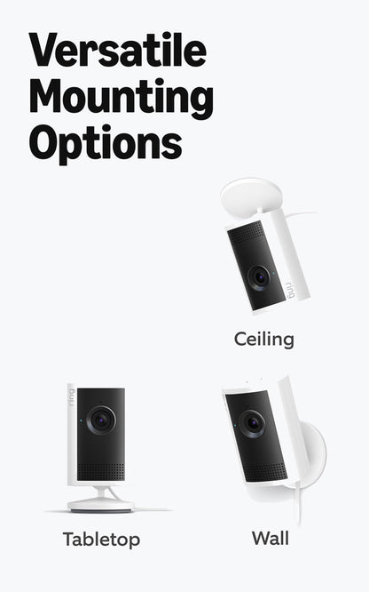 Ring Indoor Cam Plus (Newest Model) — Retinal 2K for crisp, true-to-life video quality, 4x Enhanced Zoom, Low-Light Sight, White