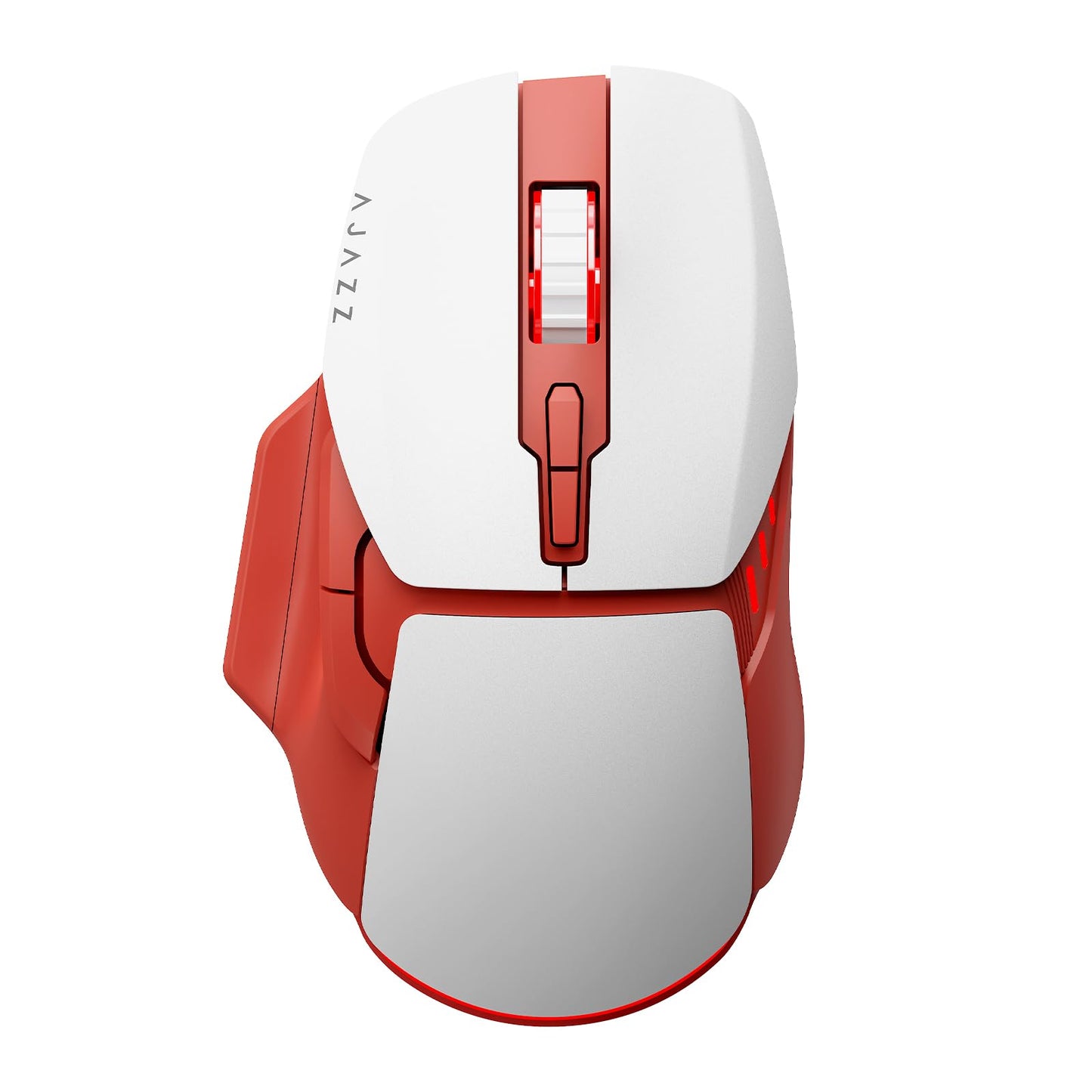 AJ039 2.4G Wireless/ Bluetooth 5.1/ Wired Gaming Mouse, 96g Lightweight, 4800 DPI, Ergonomic LED Backlit USB Gamer Mice Computer Laptop PC, for Windows Mac Linux OS, Red and White