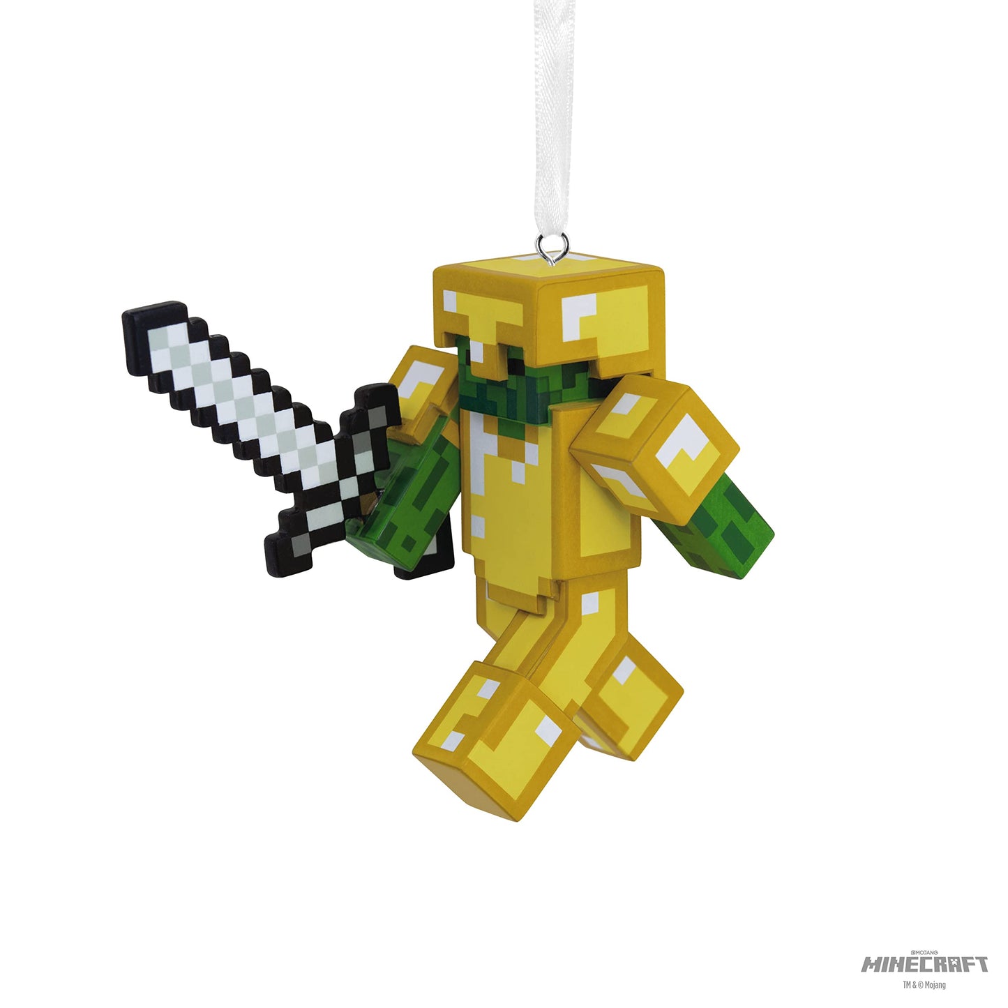 Hallmark Minecraft Zombie with Sword and Armor Christmas Ornament, Resin