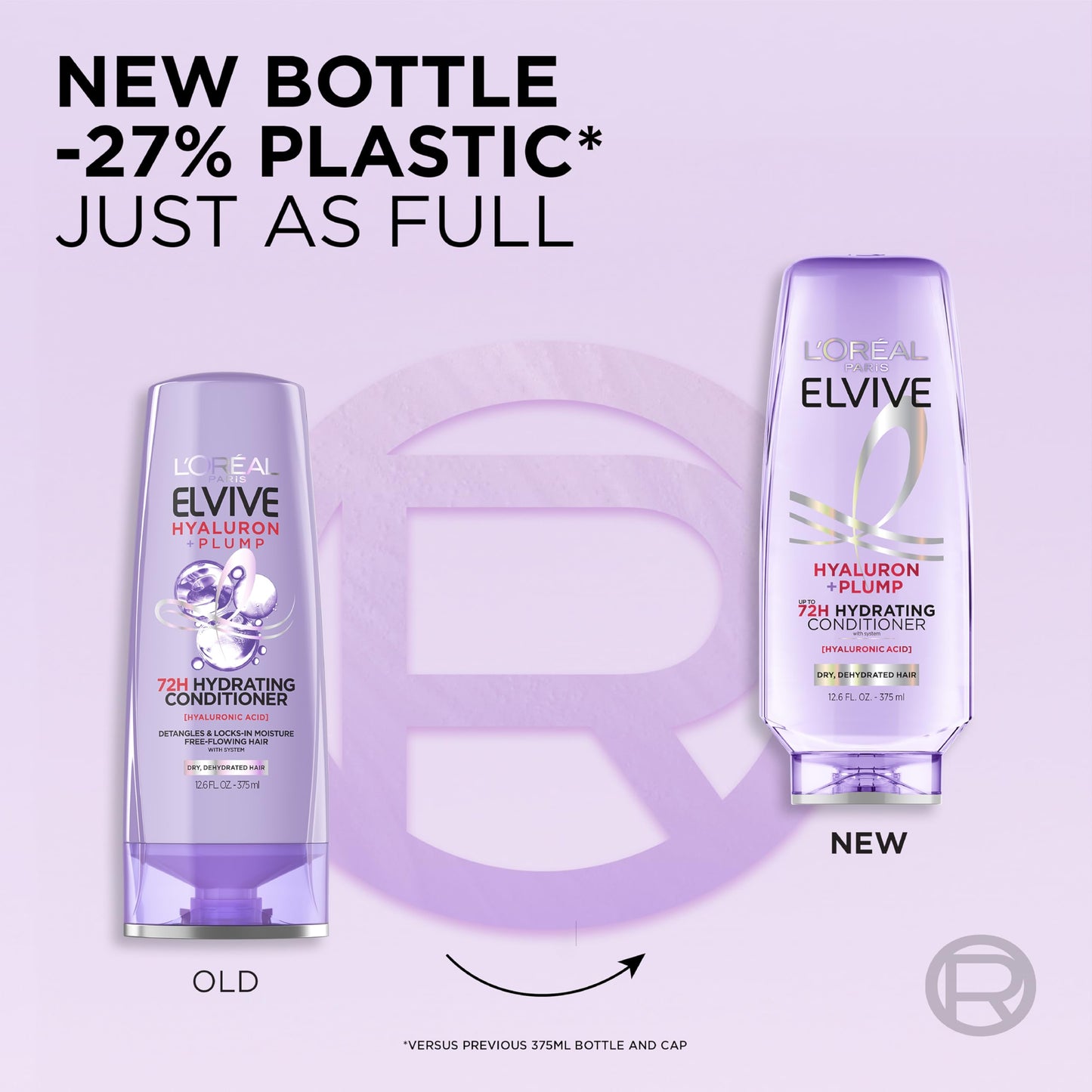 L'Oreal Paris Elvive Hyaluron Plump Hydrating Conditioner for Dehydrated, Dry Hair Infused with Hyaluronic Acid Care Complex, Paraben-Free, 12.6 Fl Oz