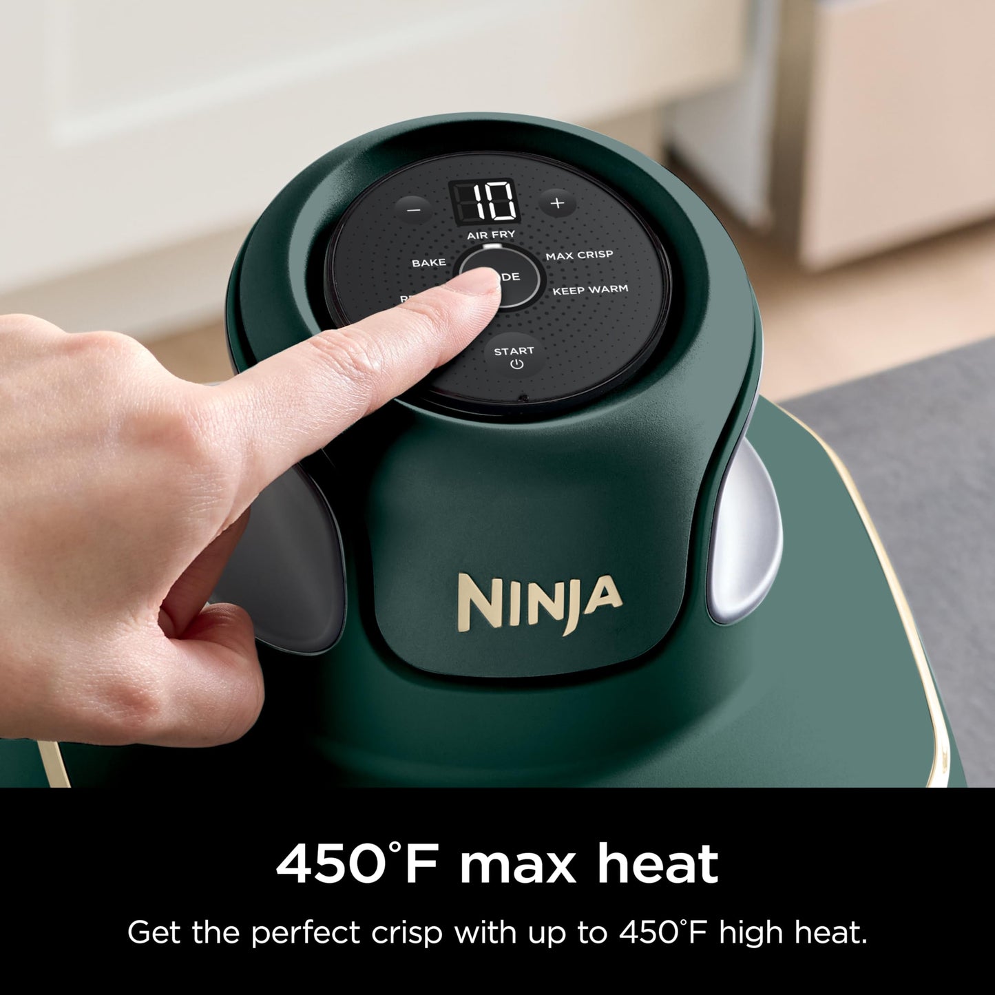 Ninja Crispi 5-in-1 Portable Glass Air Fryer, 4-QT, 2.5-QT & 6-Cup Glass Containers with Crisper Plates & Storage Lids, Microwave, Freezer & Dishwasher Safe, British Racing Green, FN103BF