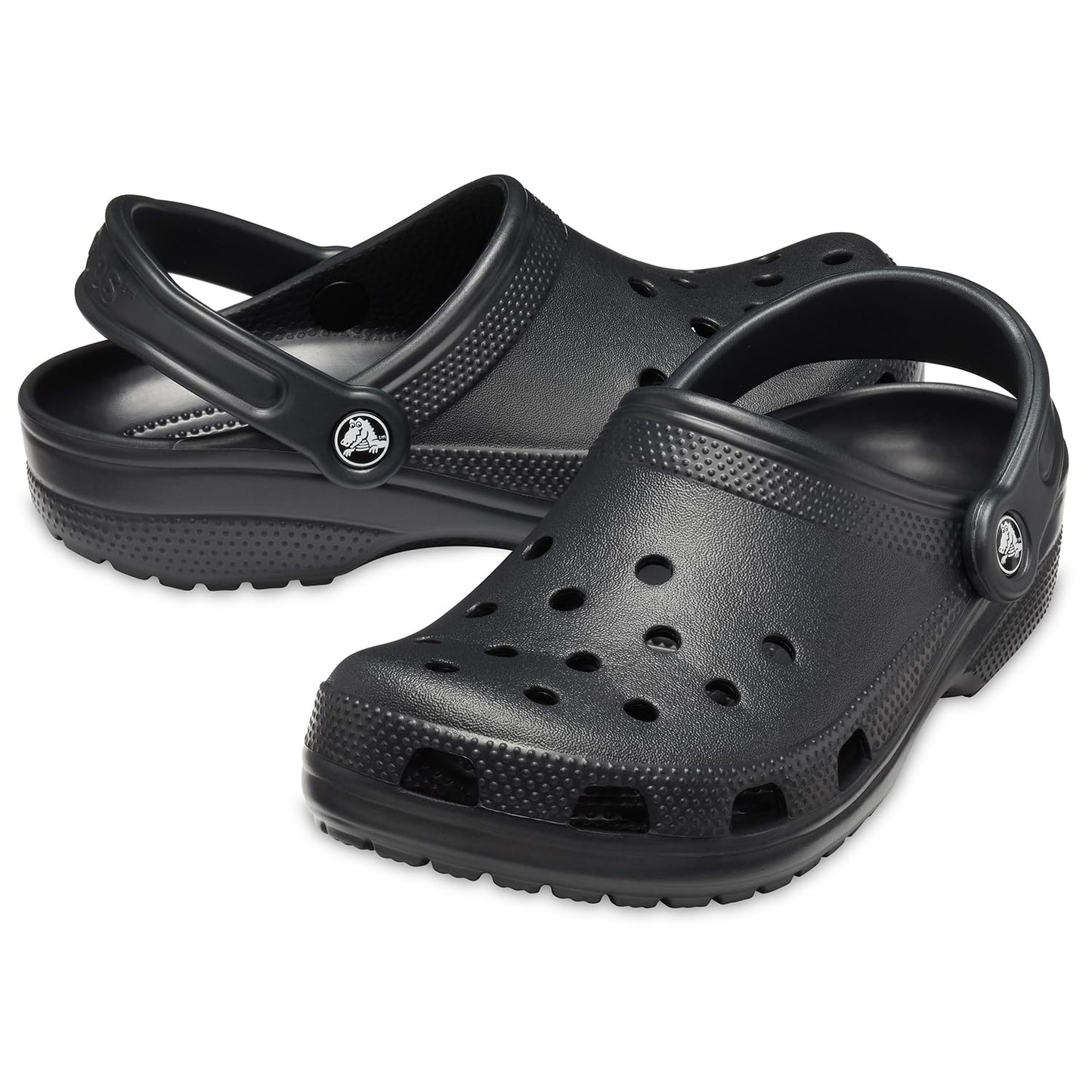 Crocs Unisex-Adult Classic Clogs, Black, 12 Men/14 Women