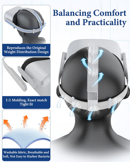 Head Strap for 0culus Quest 2 Headset, Original Replacement HeadStrap Compatible with Met-a Quest 2,Vr Headset Strap for 0culus Quest2 Accessories